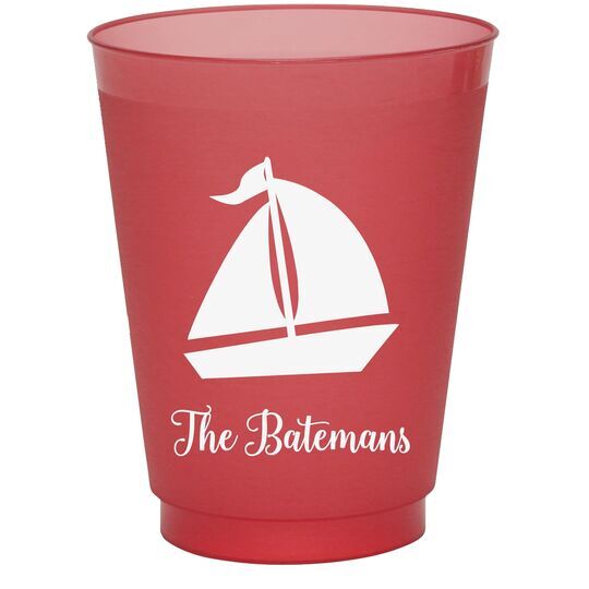 Sailboat Silhouette Colored Shatterproof Cups
